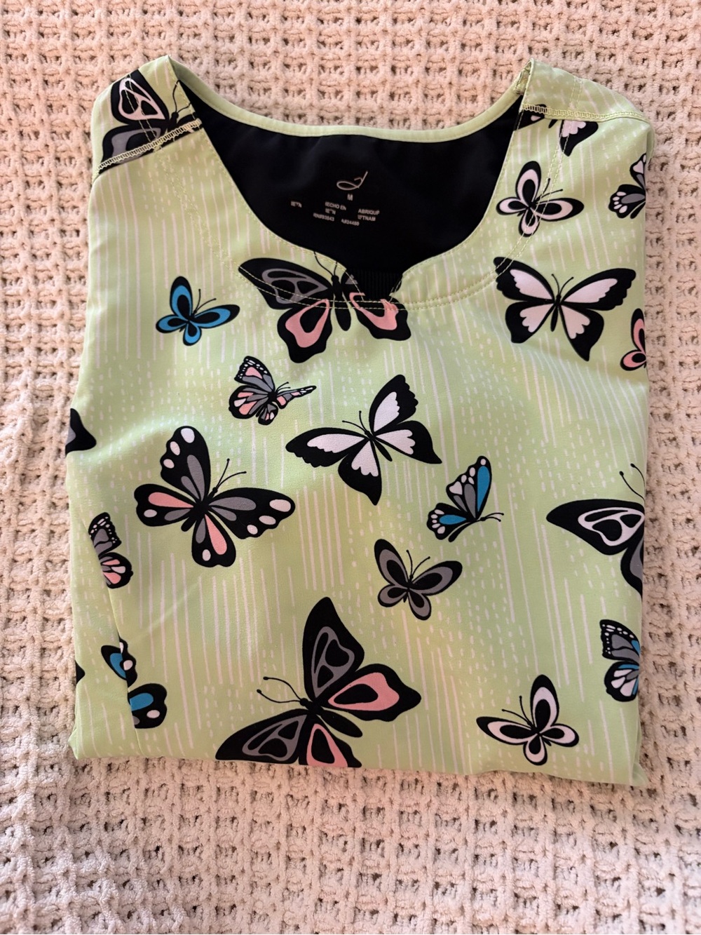 Light Green Butterfly Print Top - Women's Top